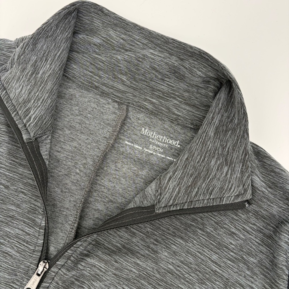 Motherhood Maternity Jacket Small Gray Ruched Zip Up Activewear Athleisure Yoga - Picture 4 of 9
